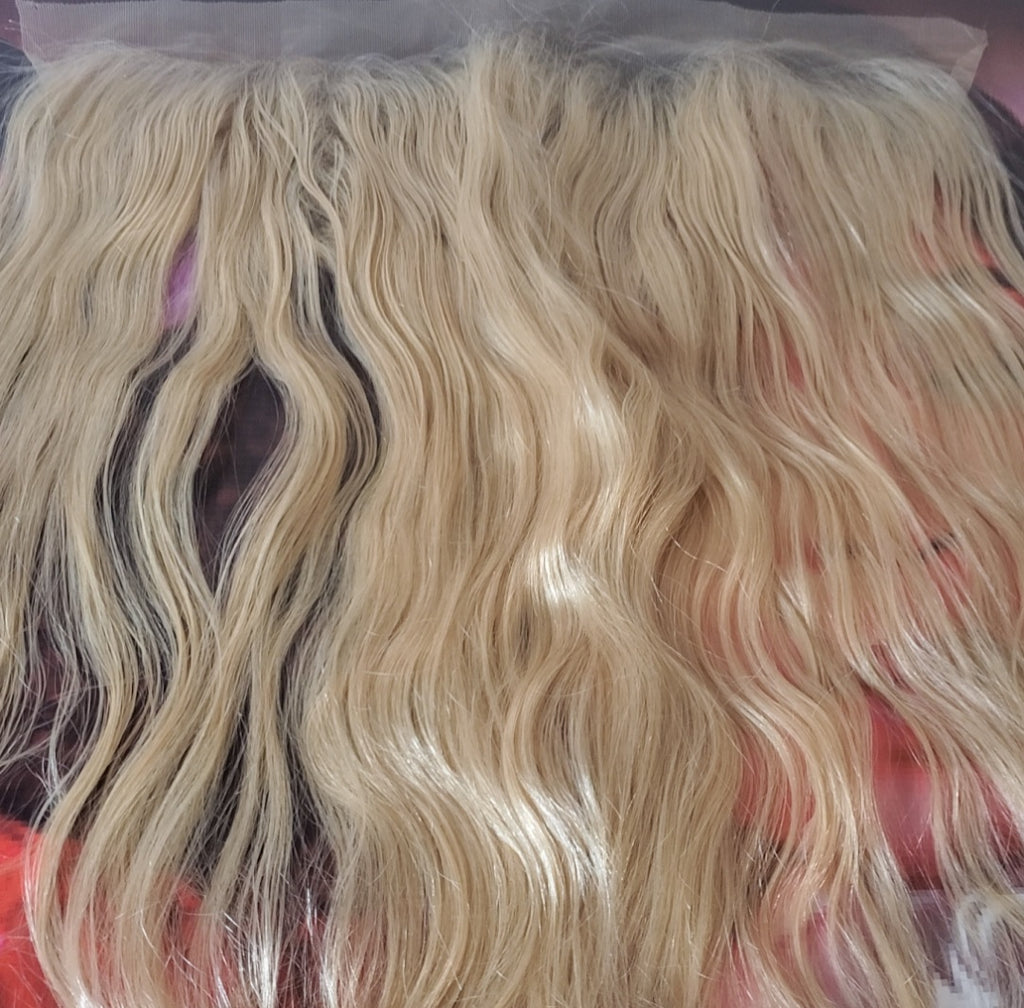 Raw Wavy Bleached Blonde HD Lace Frontal